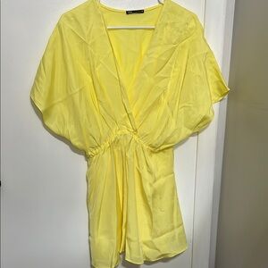 Zara Yellow Wrap Tunic Swim Coverup